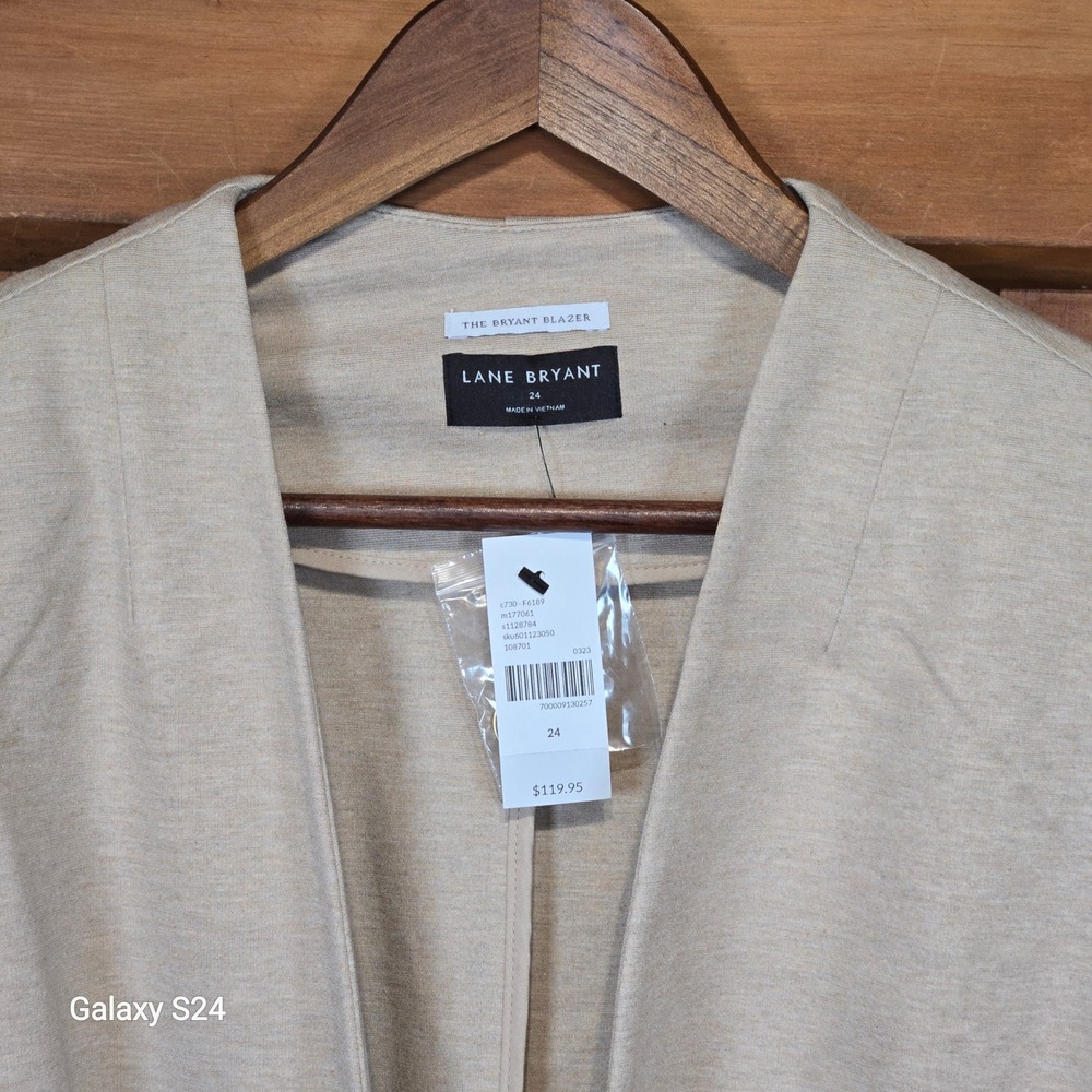 Lane Bryant The Bryant Blazer Beige Double Breasted Gold Button Size‎ 24